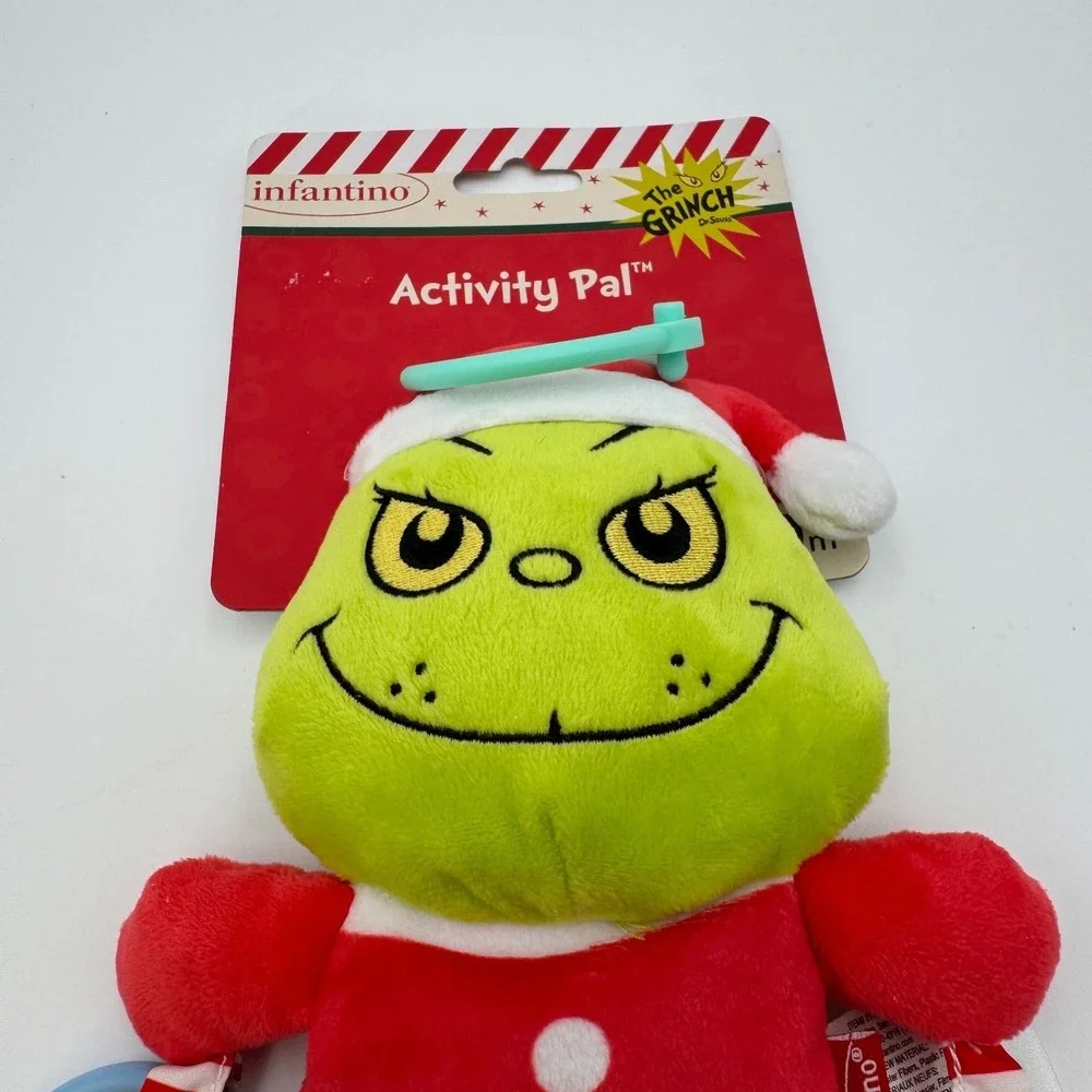 Infantino Grinch‎ Activity Pal Plush Clip On Baby Toy Christmas NEW